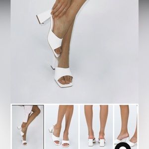 SUNSET BOULEVARD HEELS WHITE